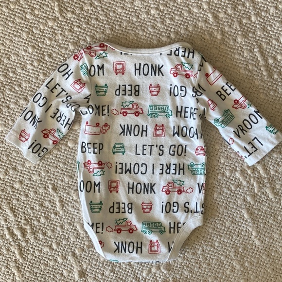 Jumping Beans long sleeve “softest” bodysuit Size 3 month Car Theme - Picture 3 of 3